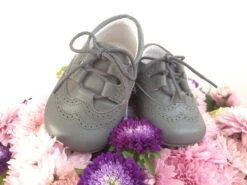 Lederschnürschuhe Baby In Grau -Babyprodukte 4nenes lederschnurschuhe baby in grau 1