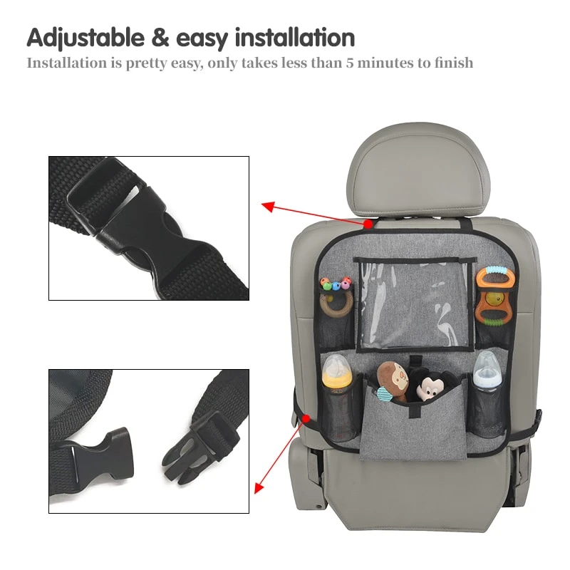 Rückenlehnentasche Basic Für Das Autositz In Grau 8 Rückenlehnentasche Basic Für Das Autositz In Grau – Bild 6