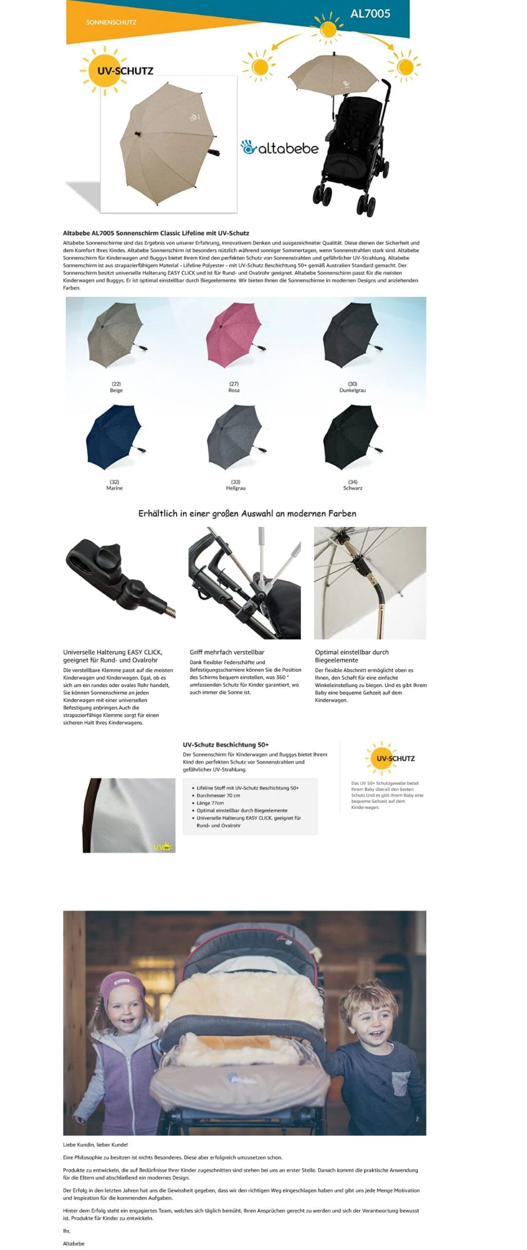 Sonnenschirm Classic Lifeline Mit UV-Schutz In Schwarz 5 Sonnenschirm Classic Lifeline Mit UV-Schutz In Schwarz – Bild 3