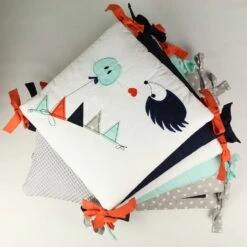 6tlg.-Set: Nestchen "FUCHS & Co." In Grau/Orange - (L) 30 X (B) 30cm -Babyprodukte baby lal r 6tlg set nestchen fuchs and co in grau orange l 30 x b 30cm 2