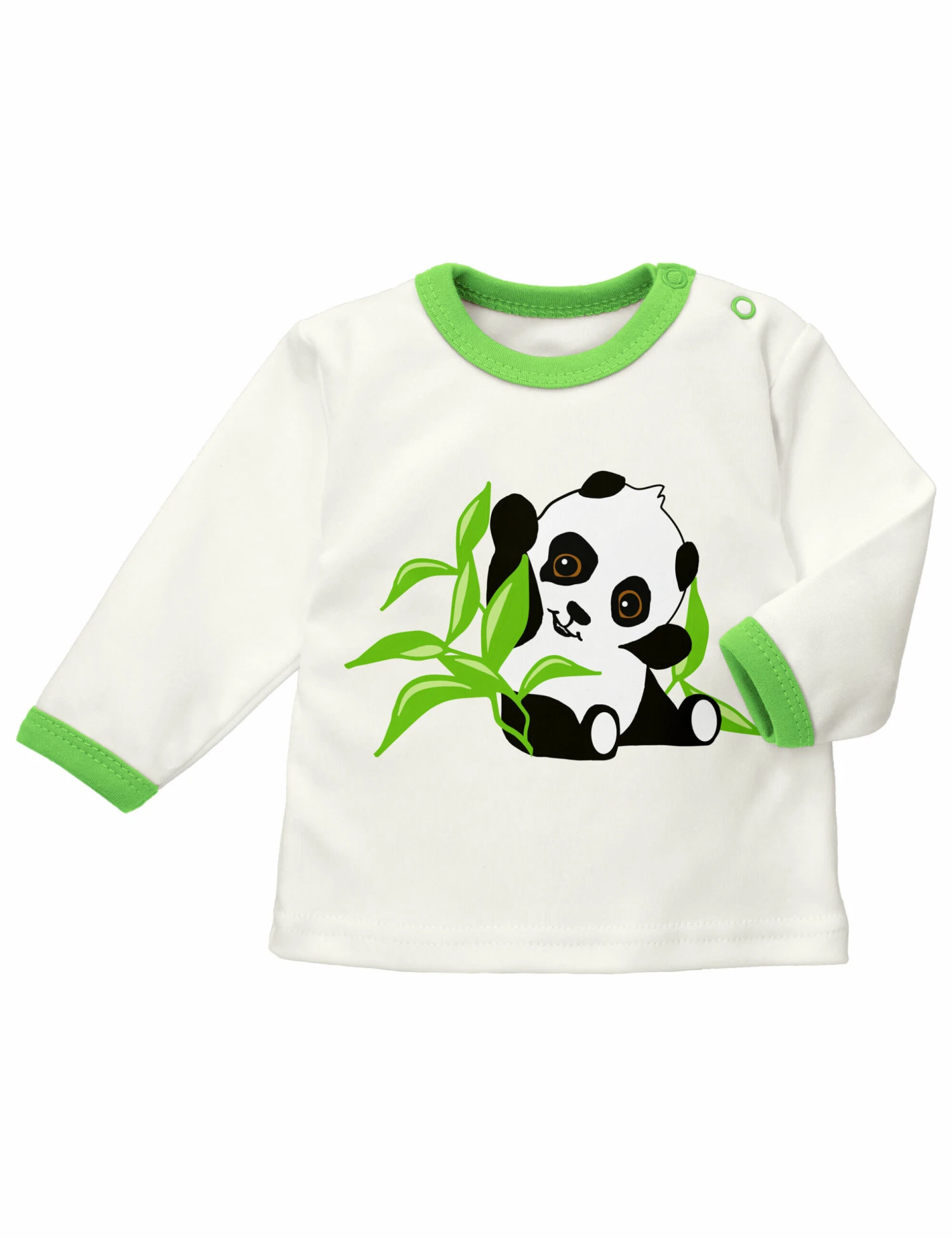 Shirt Langarm Happy Panda In Grün Weiß 3 Shirt Langarm Happy Panda In Grün Weiß