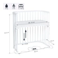 Beistellbett Boxspring 89x51 Cm In Weiß -Babyprodukte babybay beistellbett boxspring 89x51 cm in weiss 4