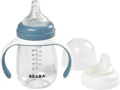 Beaba Babyflasche 2 In 1, 210 Ml, Windy Blau