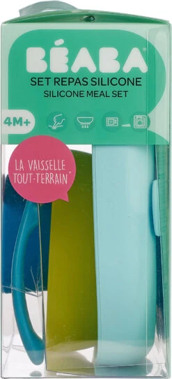 Beaba Geschirrset Aus Silikon, 4-tlg., Blau -Babyprodukte beaba geschirrset aus silikon 4 tlg blau 3