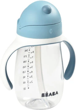 Beaba Trinkflasche Mit Strohhalm, 300ml, Windy Blau
