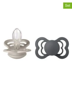 BIBS 2er-Set: Schnuller "Supreme" In Sand/ Anthrazit