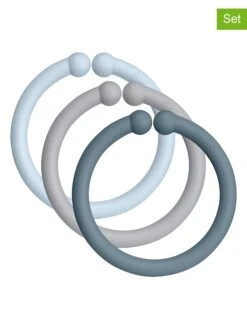 BIBS 3er-Set: Spielringe In Blau/ Grau