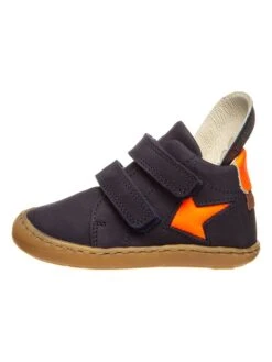 Leder-Sneakers In Dunkelblau/ Orange -Babyprodukte bo bell leder sneakers in dunkelblau orange 5