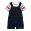 Carter's™ 2-tlg. Set T-Shirt Und Jeans-Latzhose Kurz Streifen In Mehrfarbig