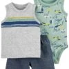 Carter's™ 3tlg. Outfit In Dunkelblau/ Grau/ Grün 2 Carter's™ 3tlg. Outfit In Dunkelblau/ Grau/ Grün -Babyprodukte carters 3tlg outfit in dunkelblau grau grun