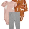 Carter's™ 3tlg. Outfit In Grau/ Rosa -Babyprodukte carters 3tlg outfit in grau rosa