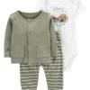 Carter's™ 3tlg. Outfit In Grün/ Weiß