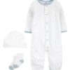 Carter's™ 3tlg. Outfit In Weiß/ Hellblau -Babyprodukte carters 3tlg outfit in weiss hellblau