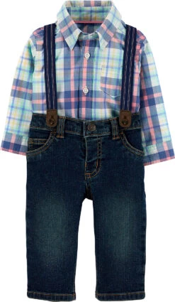 Carter's™ Baby Set Langarmhemd + Latzhose