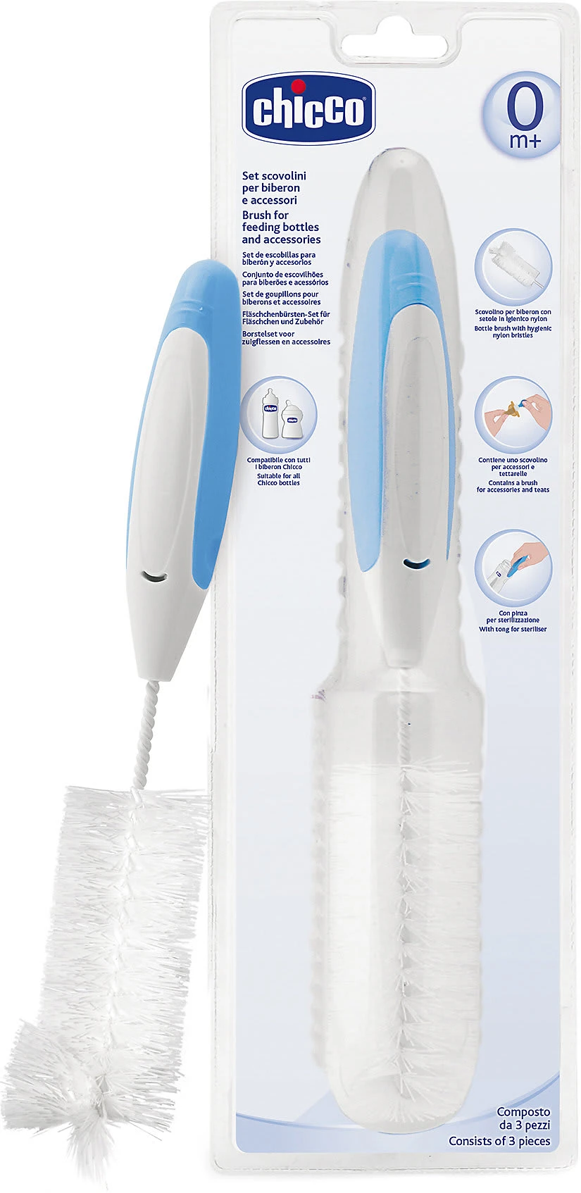 CHICCO Fläschchenbürsten-Set 3 In 1 3 CHICCO Fläschchenbürsten-Set 3 In 1