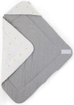 Childhome Einschlagdecke, Punkte Gold, Weiß/grau, 75x75 Cm -Babyprodukte childhome einschlagdecke punkte gold weiss grau 75x75 cm 1