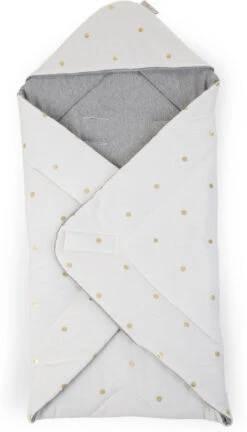 Childhome Einschlagdecke, Punkte Gold, Weiß/grau, 75x75 Cm -Babyprodukte childhome einschlagdecke punkte gold weiss grau 75x75 cm 2