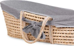 Childhome Moseskorb SOFT CORNHUSK , Natural, Inkl. Matratze Und Jersey Bezug, Grau -Babyprodukte childhome moseskorb soft cornhusk natural inkl matratze und jersey bezug grau 2