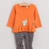 2tlg. Outfit In Orange/ Dunkelgrau