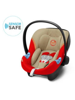 CYBEX Babyschale "Aton M I-Size Sensorsafe" In Beige/ Rot - Gruppe 0+