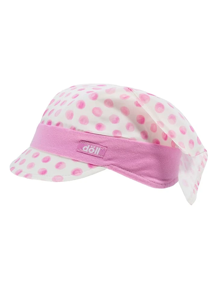 Kopftuchmütze In Weiß/ Rosa 3 Kopftuchmütze In Weiß/ Rosa