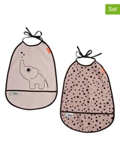 Done By Deer 2er-Set: Lätzchen "Elphee" In Rosa - (L)37,5 X (B)27,5 Cm