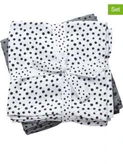 Done By Deer 2er-Set: Mulltücher "Happy Dots" In Grau - (L)120 X (B)120 Cm