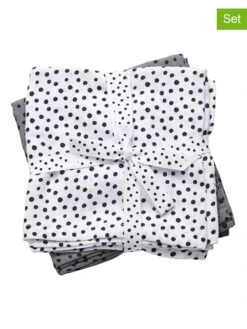 Done By Deer 2er-Set: Mulltücher "Happy Dots" In Grau - (L)70 X (B)70 Cm