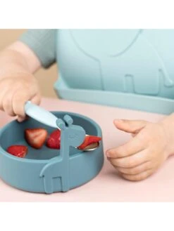 Done By Deer 3tlg. Esslern-Set "Deer Friends" In Hellblau/ Blau -Babyprodukte done by deer 3tlg esslern set deer friends in hellblau blau 5