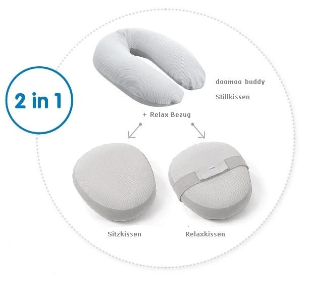 Doomoo Stillkissen Relax Bezug „Classic Gestreift" In Grau 5 Doomoo Stillkissen Relax Bezug „Classic Gestreift" In Grau – Bild 3