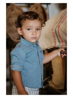 Hemd "Chambrai" In Blau -Babyprodukte el caballo hemd chambrai in blau 2