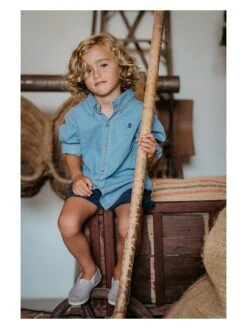 Hemd "Chambrai" In Blau -Babyprodukte el caballo hemd chambrai in blau 3