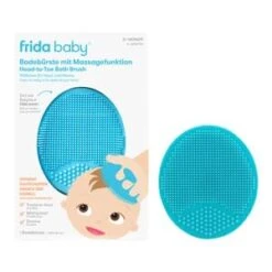 Massage- Und Badebürste In Blau -Babyprodukte frida baby massage und badeburste in blau 3