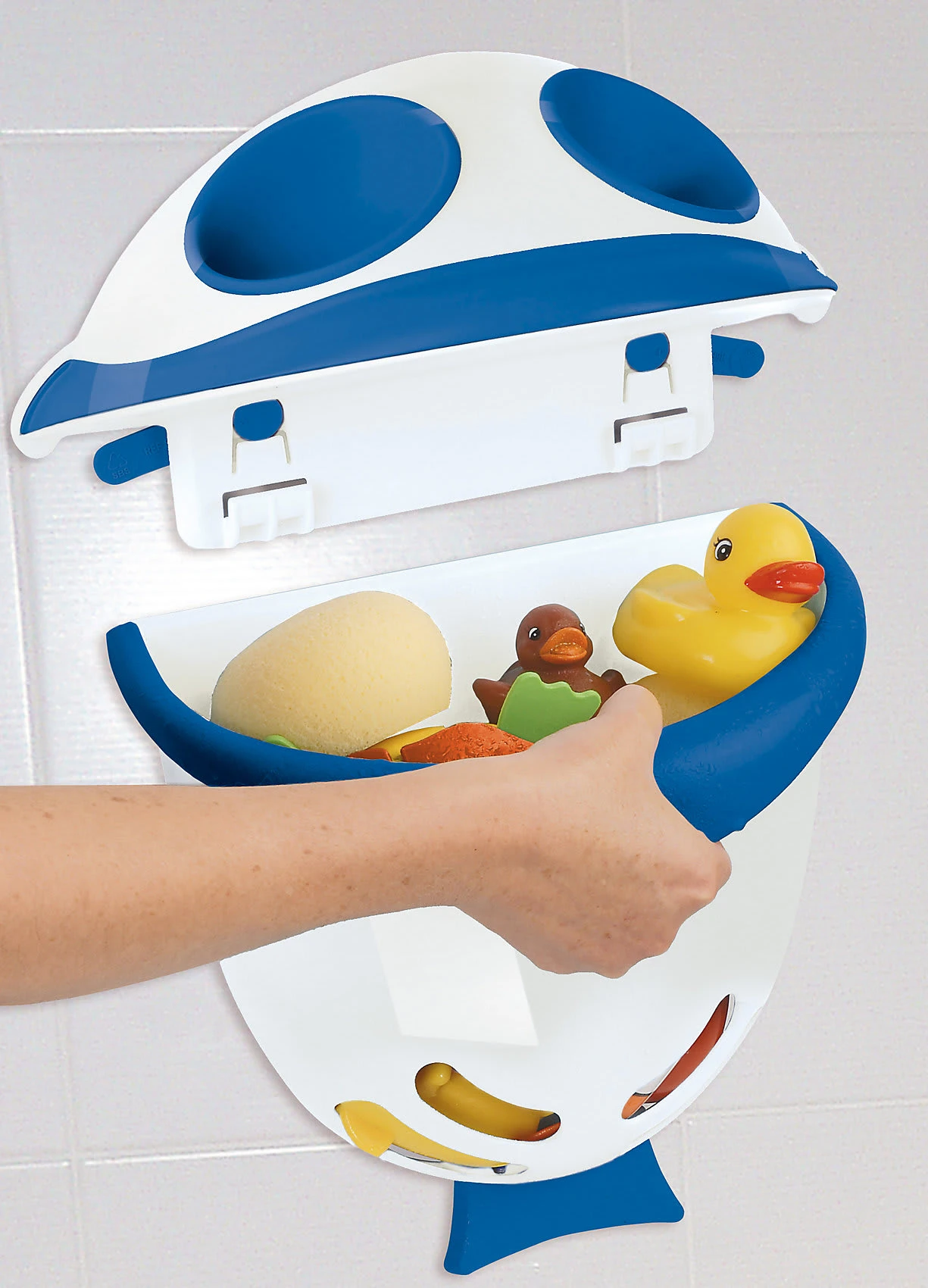 Bubble Fish Badewannenspielzeugbox Weiß/blau 4 Bubble Fish Badewannenspielzeugbox Weiß/blau – Bild 2