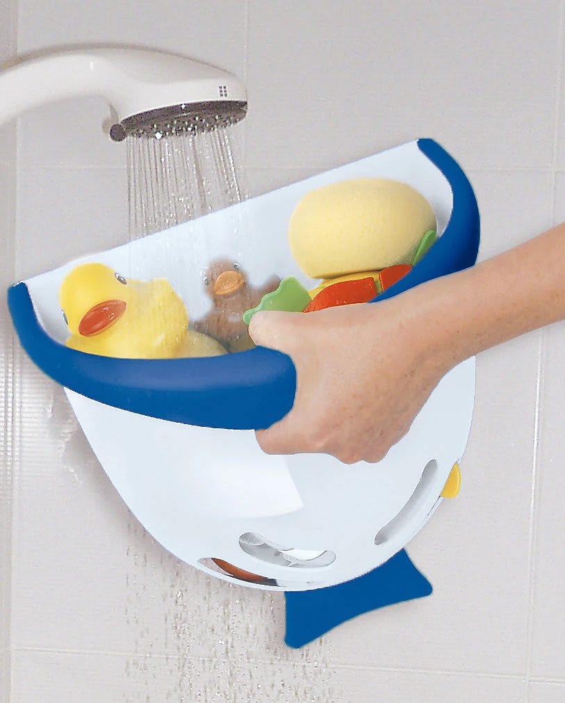 Bubble Fish Badewannenspielzeugbox Weiß/blau 5 Bubble Fish Badewannenspielzeugbox Weiß/blau – Bild 3