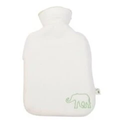 Wärmflasche Aus Naturkautschuk Mit Bio-Bezug In Weiß