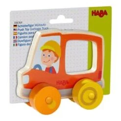 Haba Schiebefigur Müllauto In Orange -Babyprodukte haba schiebefigur mullauto in orange 2
