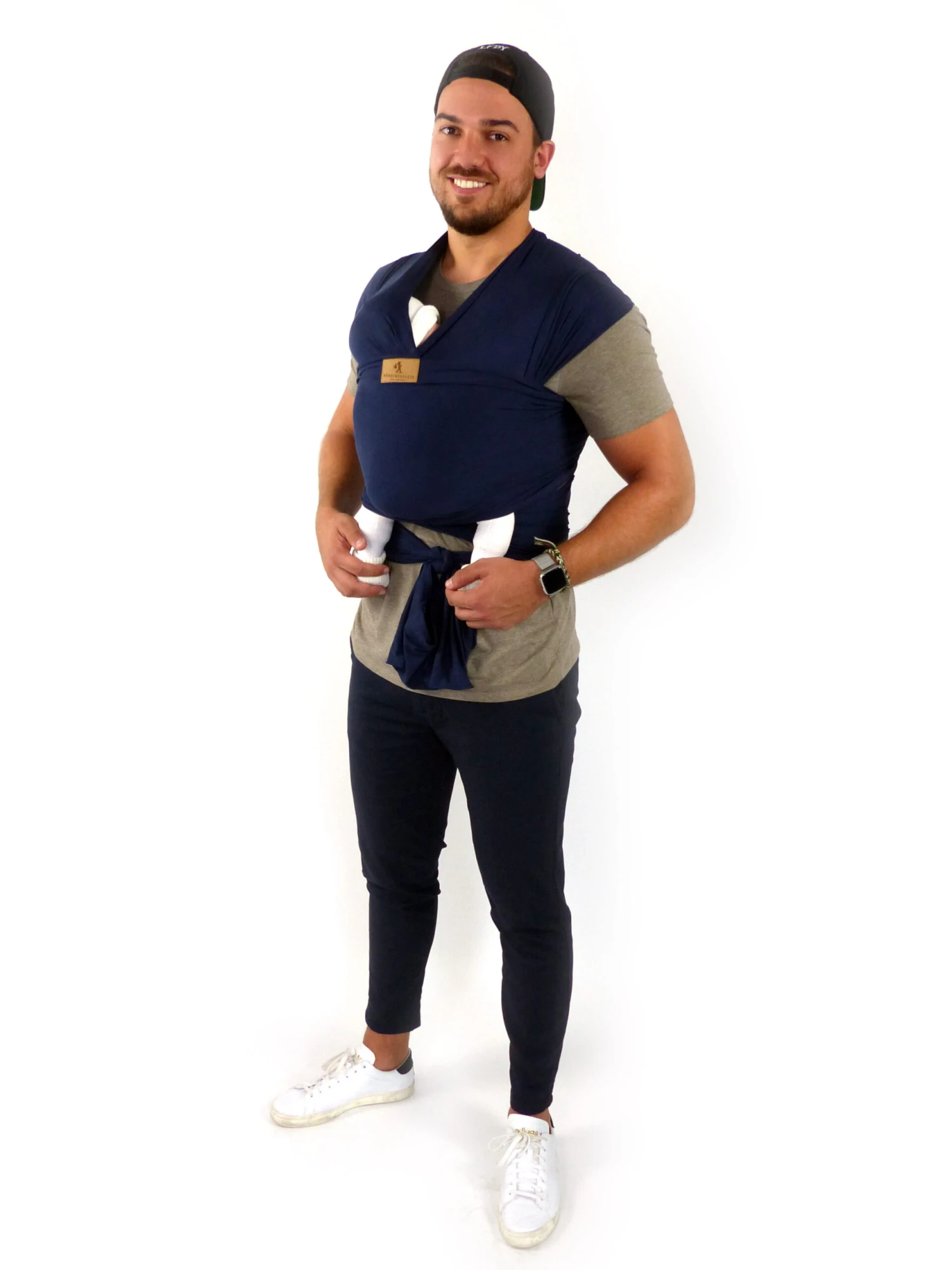 Baby Wrap "MARINE" In Dunkelblau 4 Baby Wrap "MARINE" In Dunkelblau – Bild 2