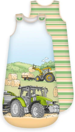 Herding Traktor Baby-Schlafsack 90 Cm Blau/grün