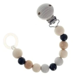 Schnullerkette In Natur / Schwarz