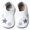 Leder-Krabbelschuhe In Grau/ Weiß 2 Leder-Krabbelschuhe In Grau/ Weiß -Babyprodukte hobea leder krabbelschuhe in grau weiss