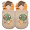 Leder-Krabbelschuhe "Waldtiere" In Beige -Babyprodukte hobea leder krabbelschuhe waldtiere in beige