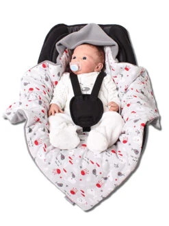 Winter-Einschlagdecke In Grau/ Rot - (L)70 X (B)70 Cm