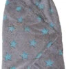 Einschlagdecke, Fleece, Sterne, Grau/türkis, 80 X 80 Cm -Babyprodukte hoppediz einschlagdecke fleece sterne grau turkis 80 x 80 cm