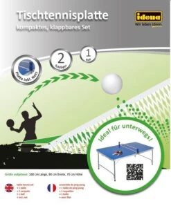 Tischtennisplatte Compact, 160 X 80 X 70 Cm, Klappbar, Inkl. Zubehör -Babyprodukte idena tischtennisplatte compact 160 x 80 x 70 cm klappbar inkl zubehor 3