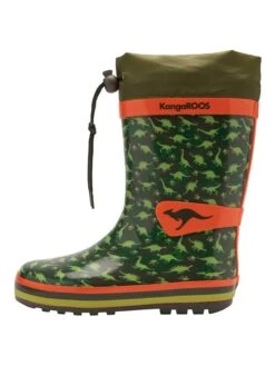 KangaRoos Gummistiefel In Khaki/ Orange -Babyprodukte kangaroos gummistiefel in khaki orange 1