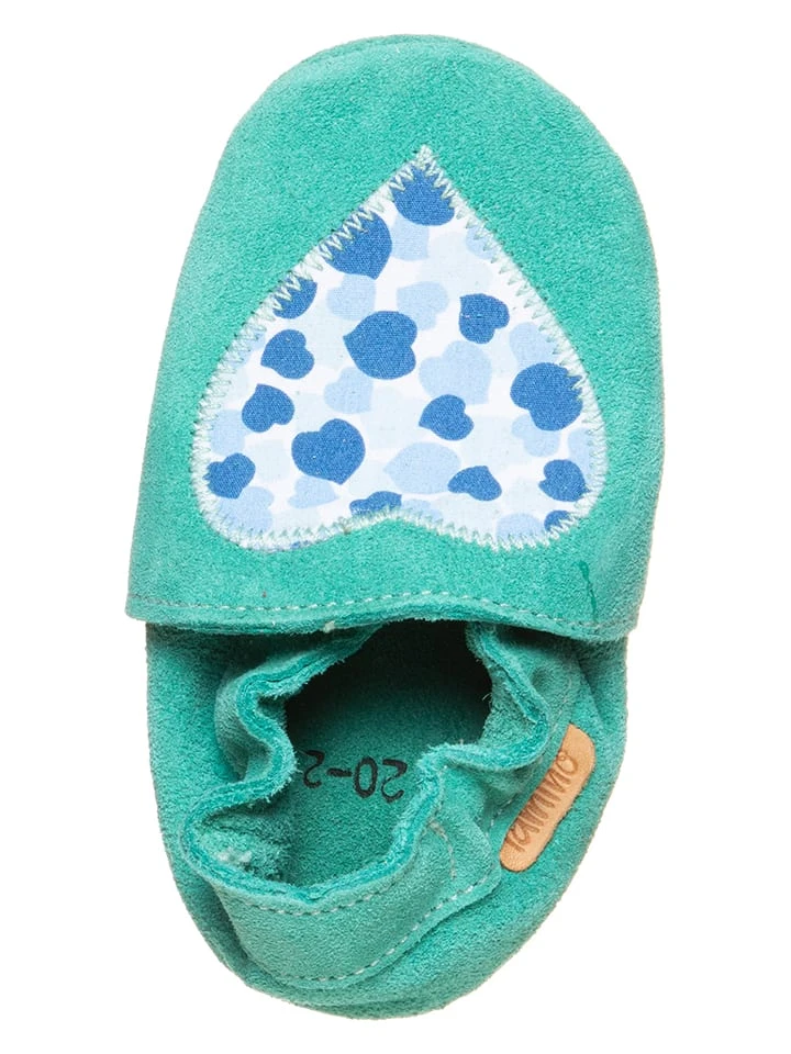 Leder-Krabbelschuhe In Türkis 6 Leder-Krabbelschuhe In Türkis – Bild 4