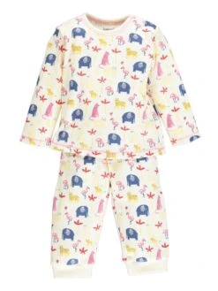 Pyjama "Safari" In Creme/ Bunt