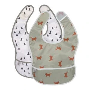 2er-Pack Lätzchen Mit Auffangschale In Grün 3 2er-Pack Lätzchen Mit Auffangschale In Grün