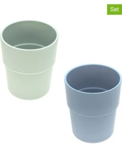 2er-Set: Becher In Mint/ Hellblau - (H)8,5 X Ø 7,2 Cm